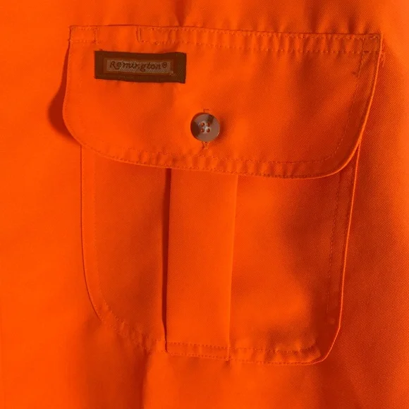 Remington Bright Orange Button-Up Shirt 2XXL Visibility Hunting Safety Shirt. - Picture 5 of 8